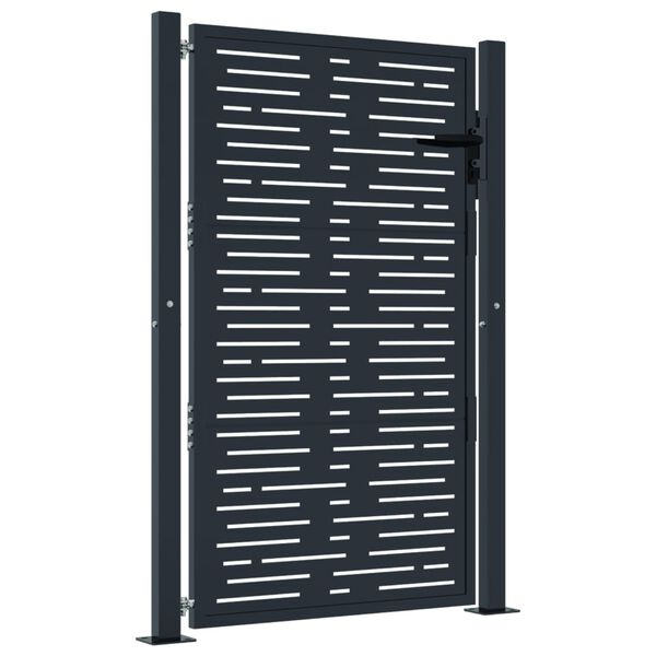 vidaXL Garden Gate Anthracite 39.4x49.2" Steel Square Design