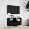 vidaXL TV Wall Cabinet Black Engineered wood TV Wall Cabinet Rectangular