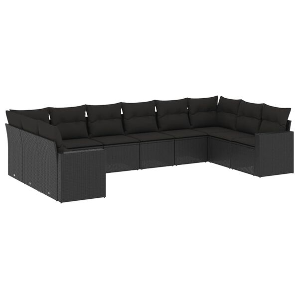 vidaXL Garden Sofa Set Black