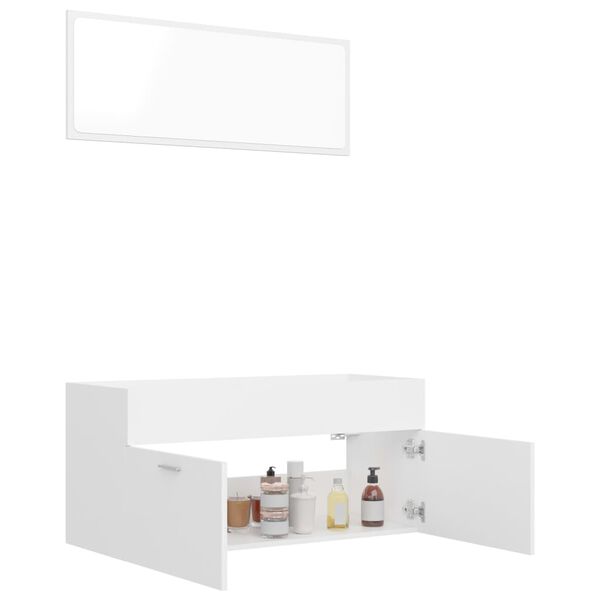 vidaXL Bathroom Furniture Set White Engineered Wood Medium