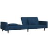 vidaXL Sofa Bed Blue Velvet, Foam, Wood, Plastic Standard