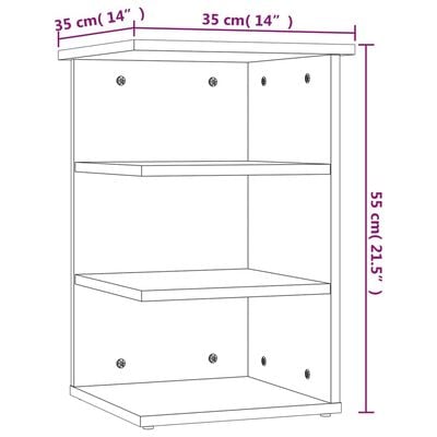 vidaXL Side Cabinet White 13.8"x13.8"x21.7" Engineered Wood