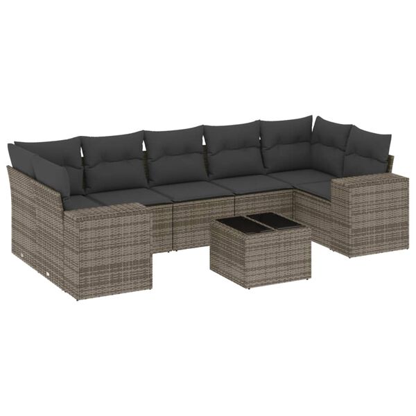 vidaXL Garden Sofa Set Grey, Dark Grey