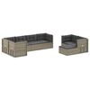 vidaXL Garden Lounge Set Gray PE rattan, powder-coated steel Modular