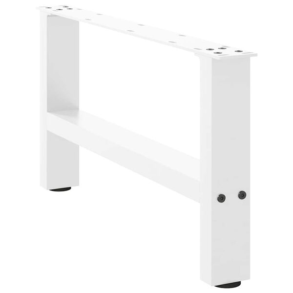 vidaXL Coffee Table Leg Set of 2 White Powder-Coated Steel Medium