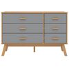 vidaXL Drawer Cabinet Grey and Brown Solid Pine Wood, Engineered Wood
