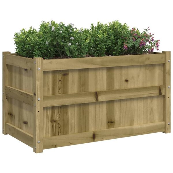 vidaXL Garden Planter Set of 2 Brown Vacuum pressure treated pinewood