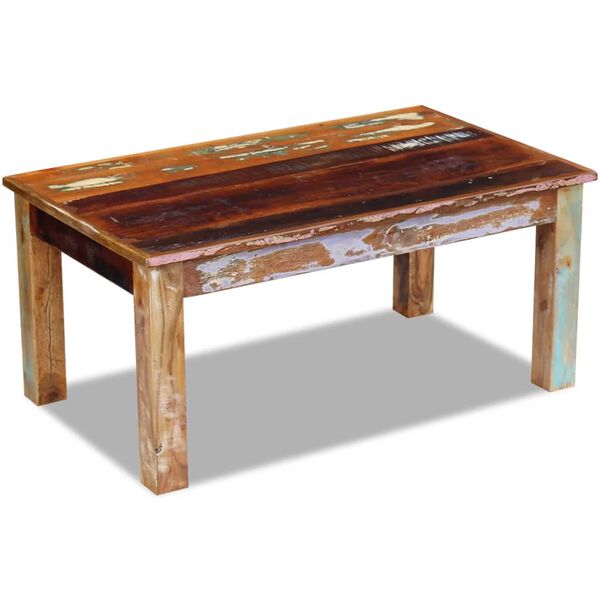 vidaXL Coffee Table Multicolor Reclaimed wood 39.4 x 23.6 x 17.7 in