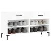 vidaXL Shoe Bench High gloss white Engineered wood, iron 40.2 in wide