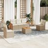 vidaXL Garden Sofa Set Beige PE Rattan Large Modular Garden Sofa Set