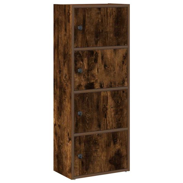vidaXL Bookcase Smoked Oak Engineered Wood Medium Modern