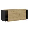 FMD TV Stand Artisan Oak and Black Melamine-coated Chipboard Large