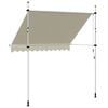vidaXL Retractable Awning Cream Polyester with PU coating, Steel Medium