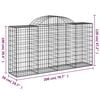 vidaXL Gabion Basket Set of 8 Silver Galvanized Iron Large