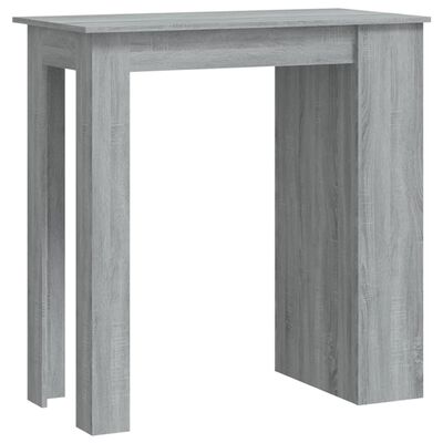 vidaXL Bar Table with Storage Rack Gray Sonoma 40.2"x19.7"x40.7" Engineered Wood