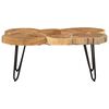vidaXL Coffee Table Brown, Black Solid Acacia wood, Powder-coated iron