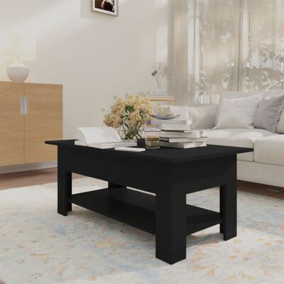 vidaXL Coffee Table Black 40.2"x21.7"x16.5" Engineered Wood