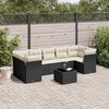 vidaXL Garden Sofa Set Black and Cream
