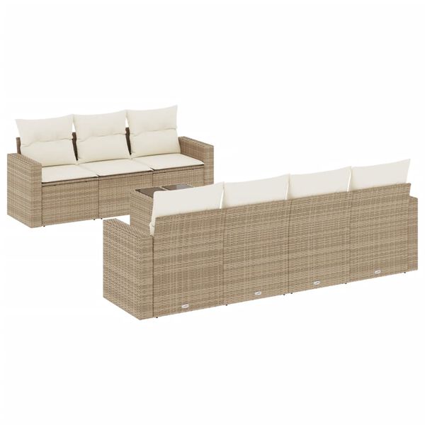 vidaXL Garden Sofa Set Beige, Cream White