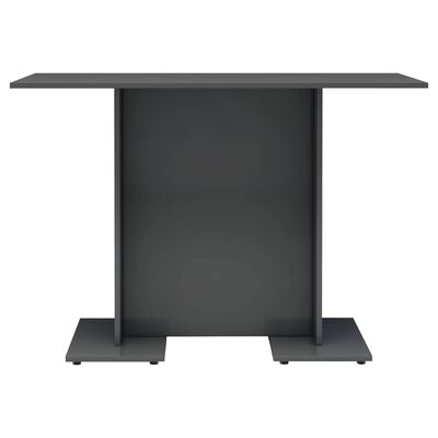 vidaXL Dining Table High Gloss Gray 43.3"x23.6"x29.5" Engineered Wood