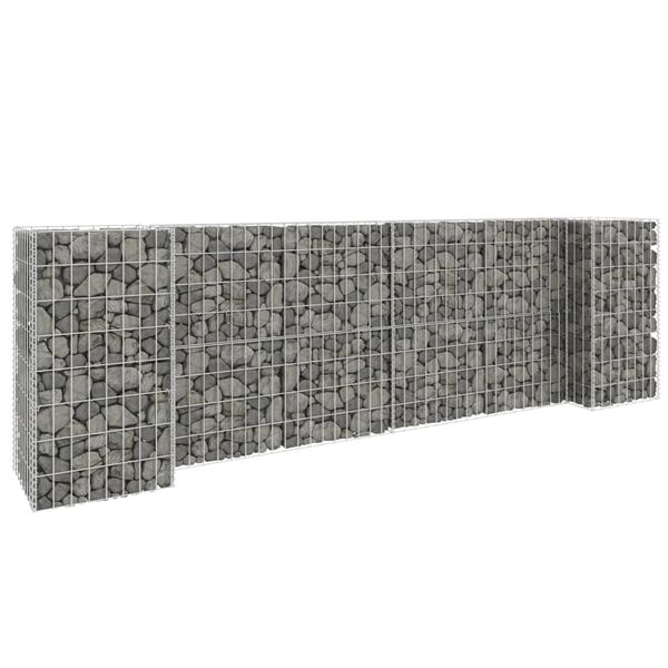 vidaXL Gabion Planter Silver Steel wire 102.4 in x 15.7 in x 31.5 in