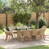 vidaXL Garden Dining Set with Cushion 9 pcs Beige poly rattan