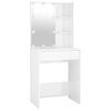 vidaXL LED Dressing Table With Cabinet High gloss white