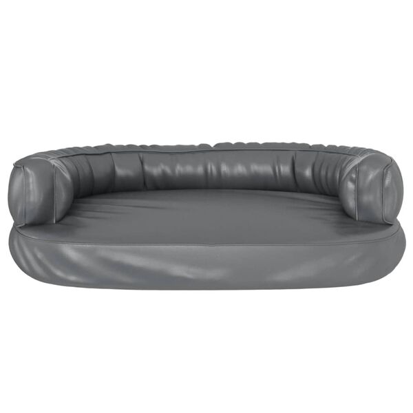 vidaXL Dog Bed Grey Faux leather (100% polyurethane) 29.5 x 20.9 in