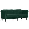 vidaXL Sofa Set Dark Green Velvet, plywood, solid wood 3-piece settee
