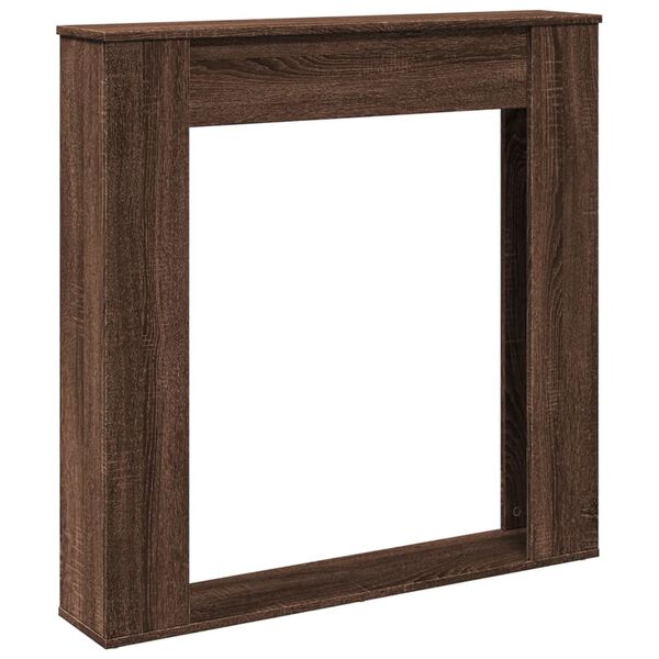 vidaXL Fireplace Surround Brown Oak 39.4x7.9x39.4" Engineered Wood