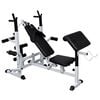vidaXL Weight Bench with Weight Rack, Barbell and Dumbbell Set 264.6 lb
