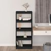 vidaXL Book Cabinet Black Solid Pine Wood Medium Book Cabinet