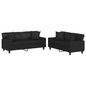 vidaXL Sofa Set Black