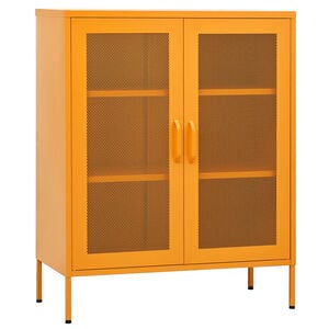 vidaXL Storage Cabinet Mustard Yellow Steel 31.5x13.8x40.0 in