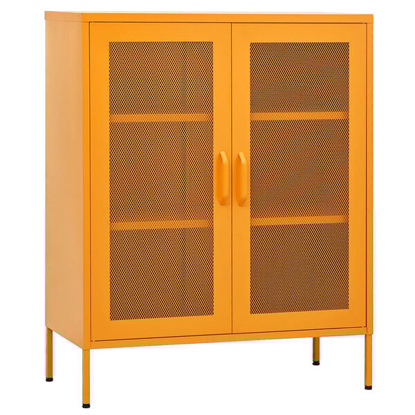 vidaXL Storage Cabinet Mustard Yellow Steel 31.5x13.8x40.0 in