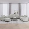 vidaXL 4 Piece Sofa Set with Cushions Light Gray Microfiber Fabric