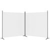 vidaXL 2-Panel Room Divider White 137"x70.9" Fabric