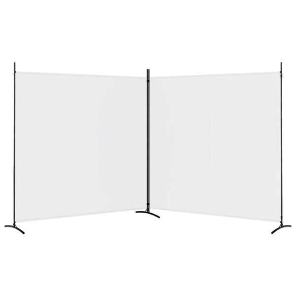 vidaXL 2-Panel Room Divider White 137"x70.9" Fabric