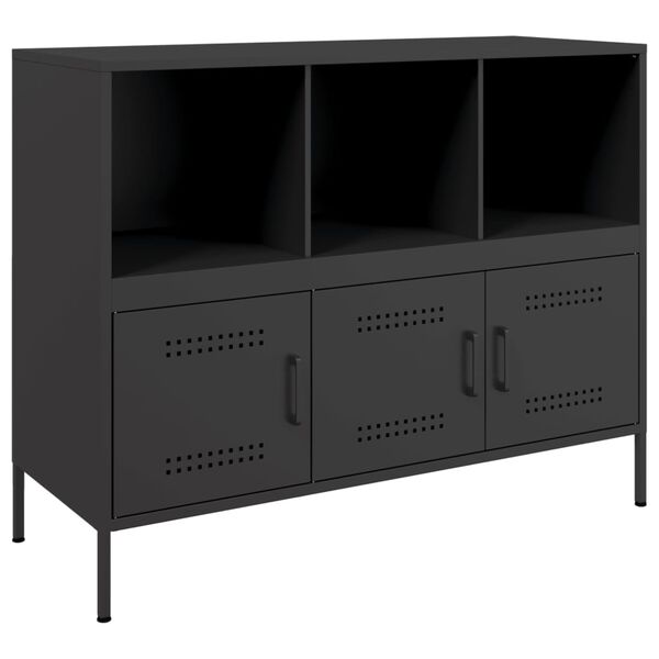 vidaXL Sideboard Black Cold-rolled steel Medium Sideboard Rectangular