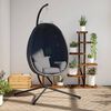 vidaXL Hanging Egg Chair Anthracite Steel 45.3 x 26.0 x 76.0 in