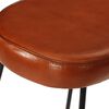 vidaXL Bar Stool Set of 2 Brown Powder-coated Iron, Faux Leather Medium