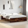 vidaXL Bed Frame Smoked Oak Engineered wood, steel Double Tough