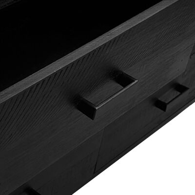 vidaXL Sideboard Black 43.3"x13.8"x27.6" Solid Wood Pine