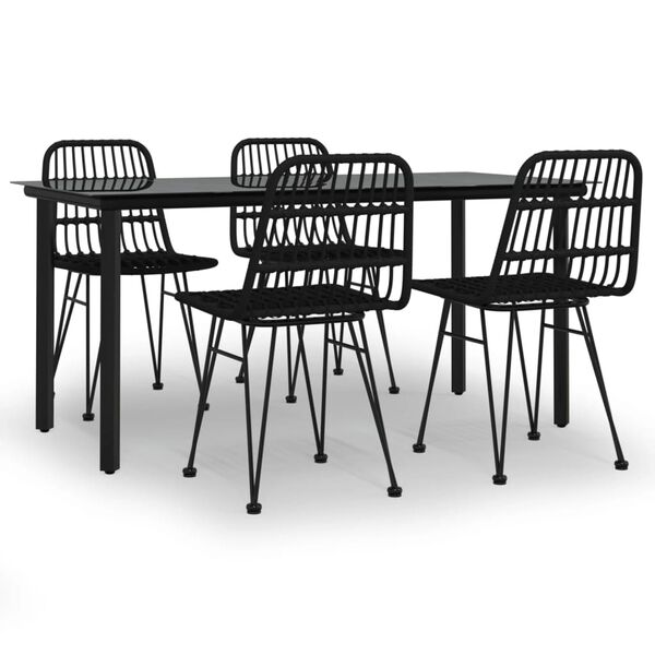 vidaXL Garden Dining Set Black