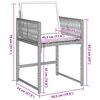 vidaXL Garden Chair Set of 4 Light Grey PE Rattan 19.9 x 21.3 x 31.1 in