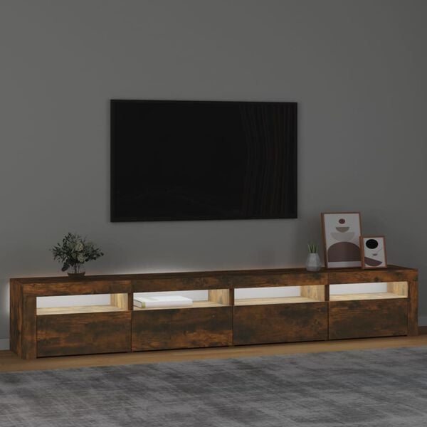 vidaXL TV Cabinet Smoked Oak Engineered Wood Large Modern Design