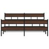 vidaXL Bed Frame Brown Oak Steel, Engineered Wood Double Bed Frame