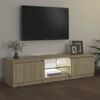 vidaXL TV Cabinet with LED Lights Sonoma Oak 55.1x15.7x14.2"