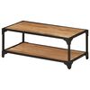 vidaXL Coffee Table Natural Brown Solid Acacia Wood, Powder-Coated Iron