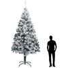 vidaXL Fake Christmas Tree Green with flocked snow PVC, Steel Extra Large